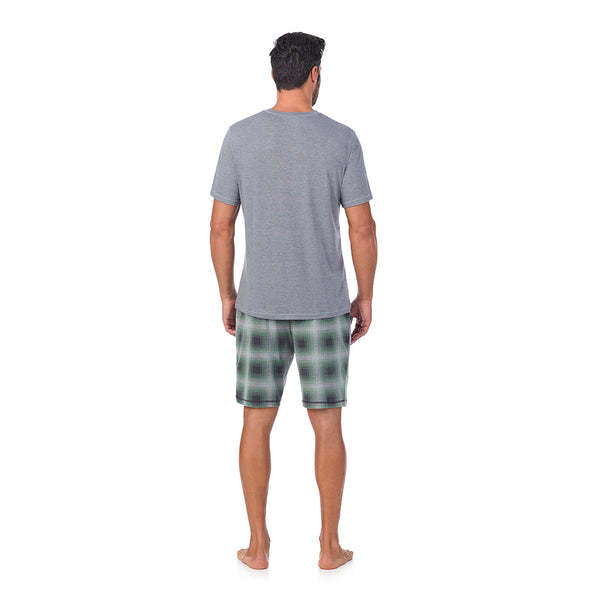 Cuddl Duds Mens Classic Short Sleeve Crew Neck Tee And Pajama Short 2-pc Set Pajamas