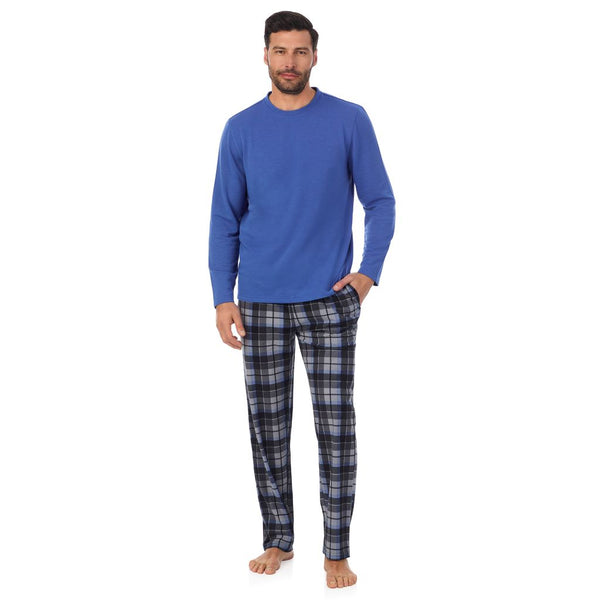 cuddl duds Mens Cozy Lodge Long Sleeve Crew and Pajama Pant 2-pc Set Pajamas