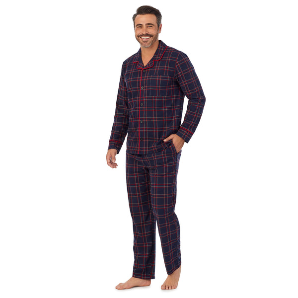 Cuddl Duds Mens Cozy Lodge Notch Pajama 2-Pc Set Pajamas