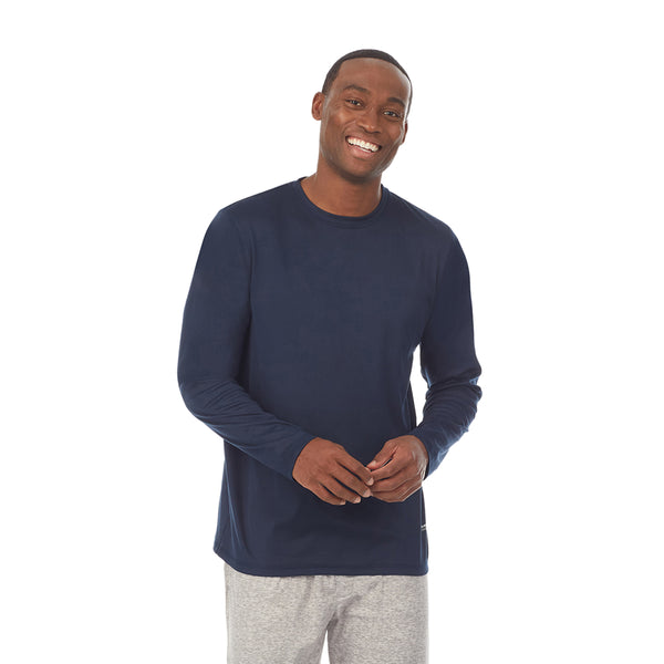 Cuddl Duds Mens Far-Infrared Enhance Sleep Long Sleeve Crew Neck Top Men
