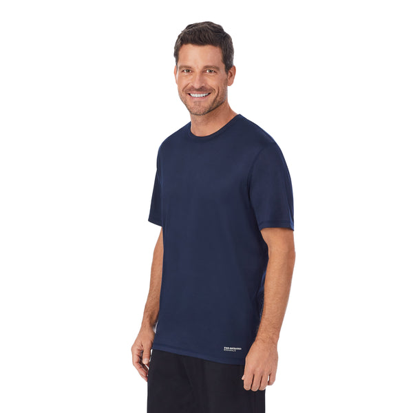Cuddl Duds Mens Far-Infrared Enhance Sleep Short Sleeve Crew Neck Top Men