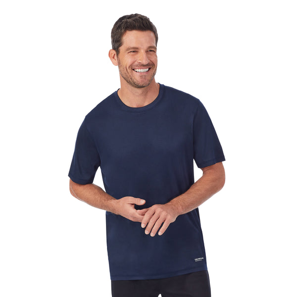 Cuddl Duds Mens Far-Infrared Enhance Sleep Short Sleeve Crew Neck Top Men