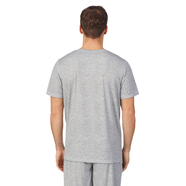 Cuddl Duds Mens Far-Infrared Enhance Sleep Short Sleeve V-Neck Top Men