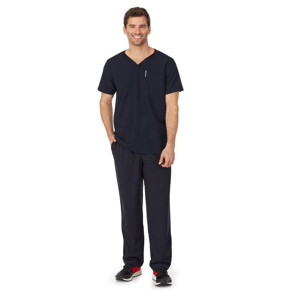 Cuddl Duds Mens Scrub V-Neck Top With Chest Pocket Mens