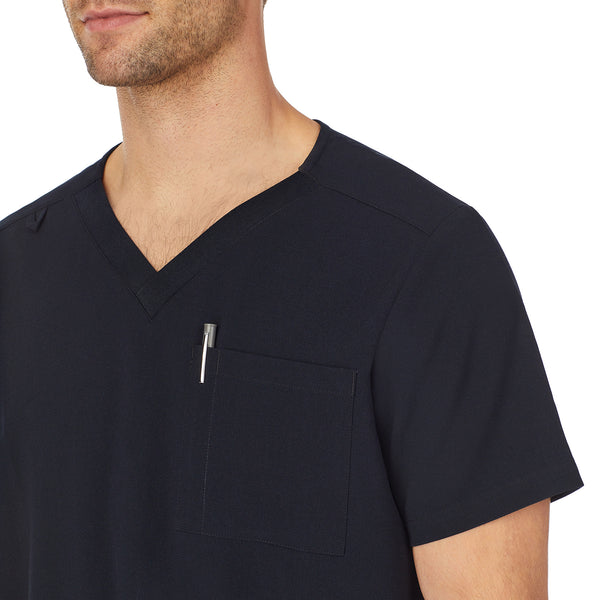 Cuddl Duds Mens Scrub V-Neck Top With Chest Pocket Mens