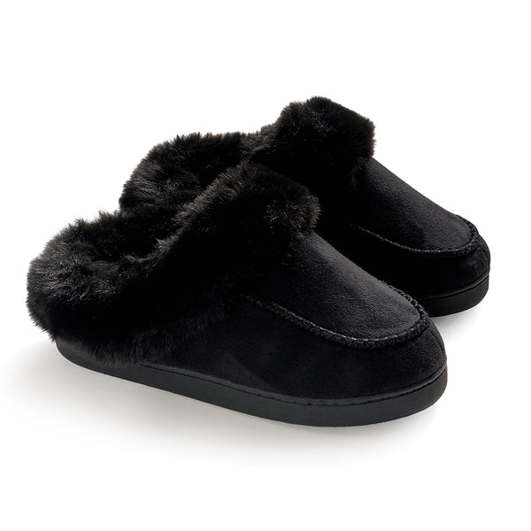 Cuddl Duds Microsuede With Moccasin-Stitch Clog Slipper