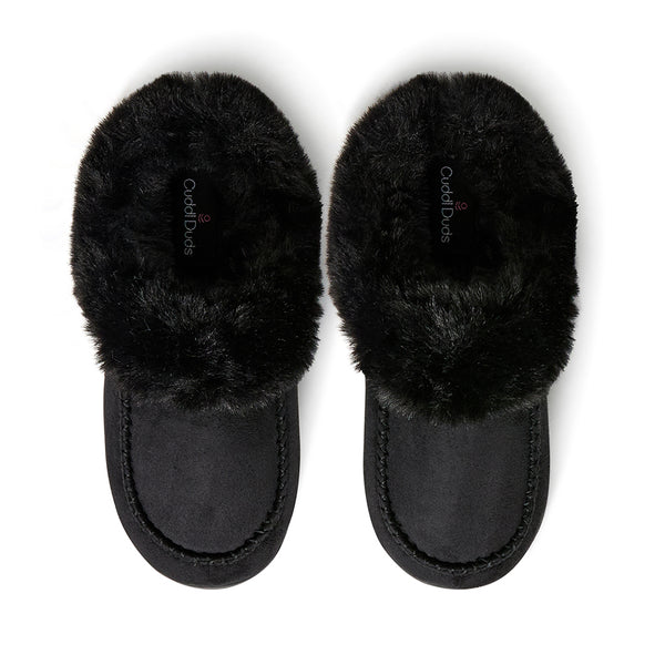 cuddl duds Microsuede with Moccasin-Stitch Clog Slipper
