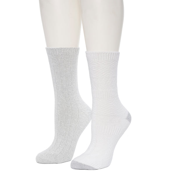 Cuddl Duds Mixed Texture /Twist Rib Crew Sock 2 Pack Socks