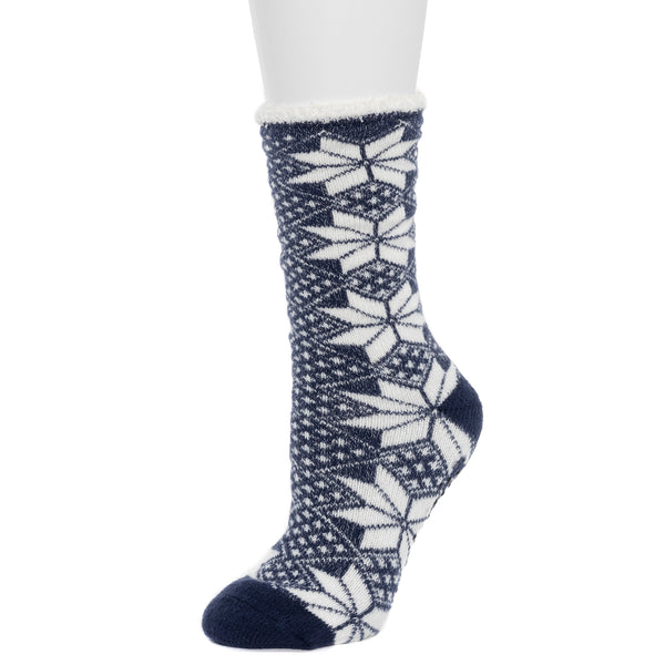Cuddl Duds Snowflake Cozy Lined Lounge Crew Sock Socks