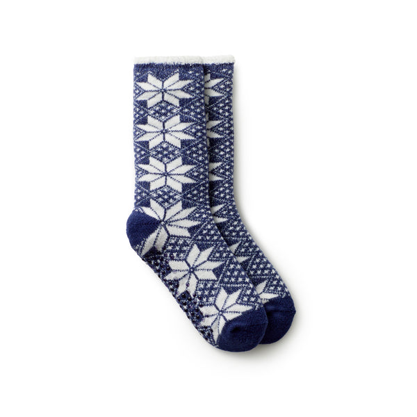 cuddl duds Snowflake Cozy Lined Lounge Crew Sock Socks