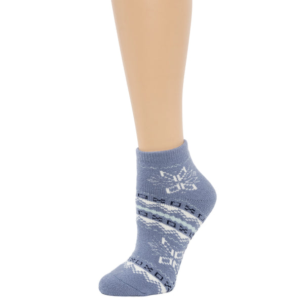 Cuddl Duds Snowflake Fairisle Terry Lounge Anklet Sock Socks