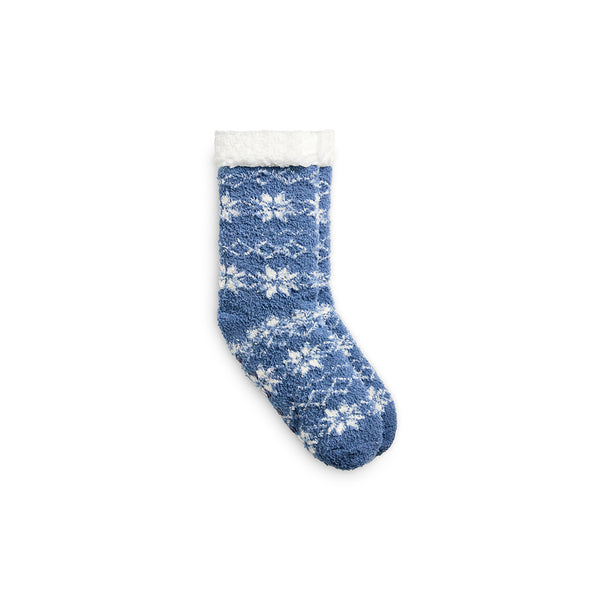 cuddl duds Snowflake Faux Shearling Lined Lounge Crew Sock Socks
