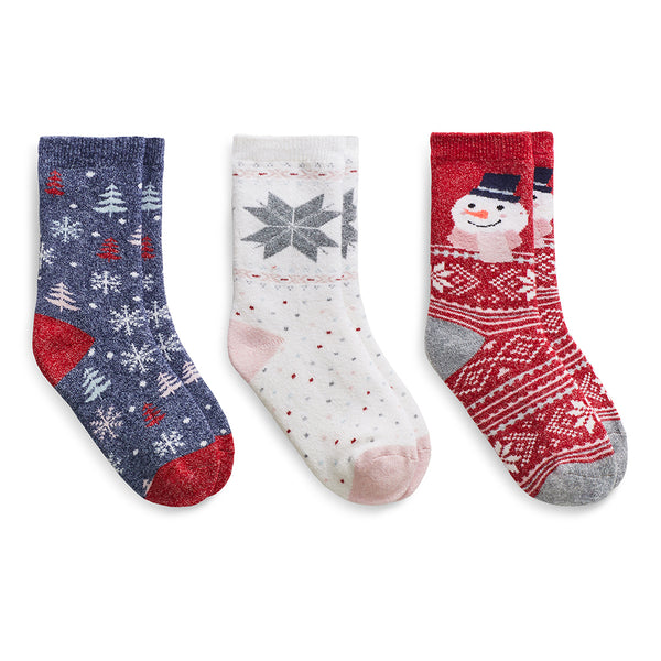 cuddl duds Snowman Brushed Lounge Sock 3 Pack Socks