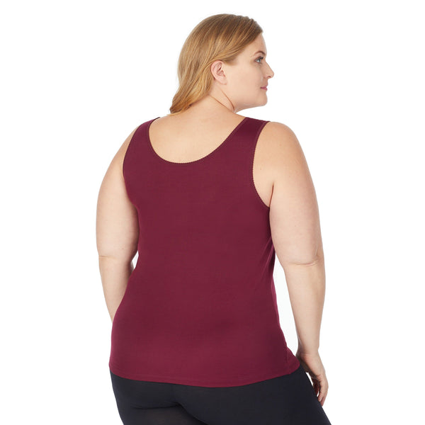 Cuddl Duds SofTech Stretch Lace Detail Cami PLUS WOMEN