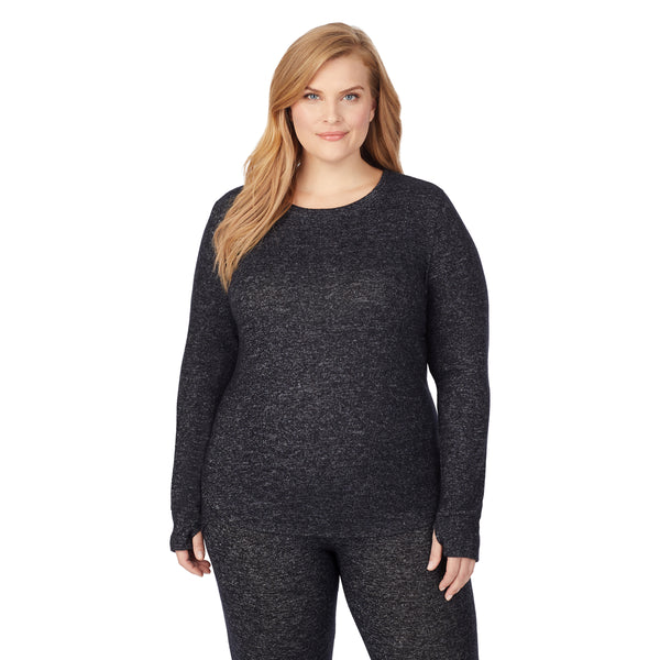 cuddl duds SoftKnit Long Sleeve Crew PLUS Shirts u0026 Tops