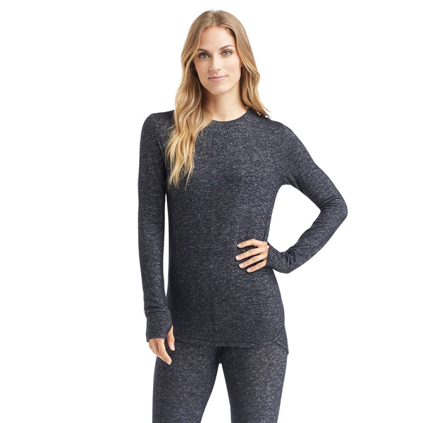 cuddl duds SoftKnit Long Sleeve Crew Shirts u0026 Tops