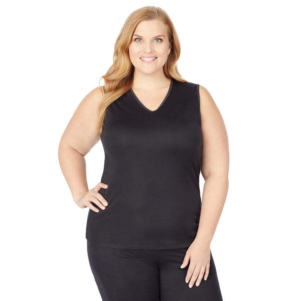 cuddl duds Softwear Lace Edge V-Neck Tank PLUS Shirts u0026 Tops