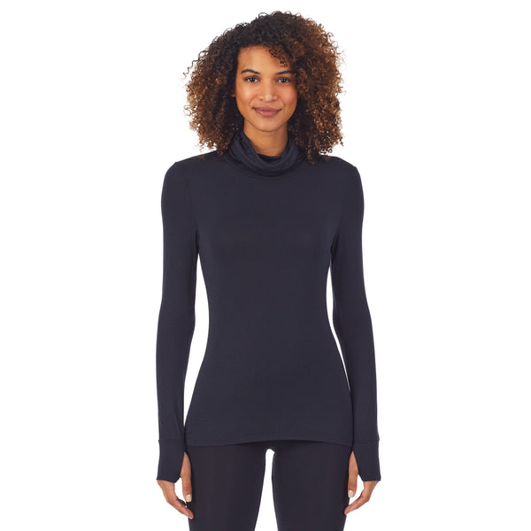cuddl duds Softwear With Stretch Long Sleeve Convertible Cowl Women