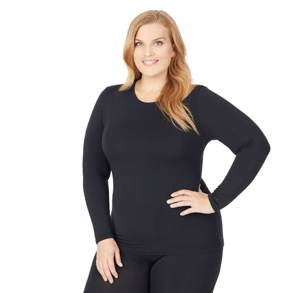 Cuddl Duds Softwear With Stretch Long Sleeve Crew PLUS Shirts U0026 Tops