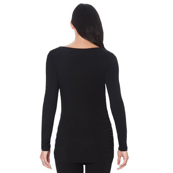 Cuddl Duds Softwear With Stretch Long Sleeve Maternity Ballet Neck Top Shirts U0026 Tops