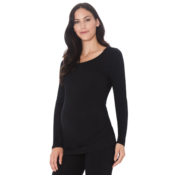 cuddl duds Softwear With Stretch Long Sleeve Maternity Ballet Neck Top Shirts u0026 Tops