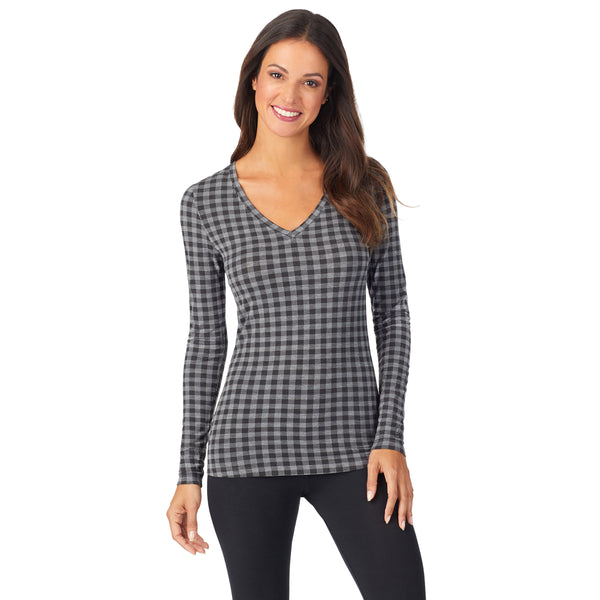 Cuddl Duds Softwear With Stretch Long Sleeve V-Neck PETITE Shirts U0026 Tops