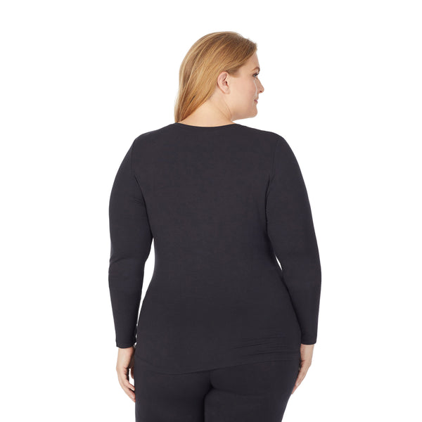 Cuddl Duds Softwear With Stretch Long Sleeve V-Neck PLUS Shirts U0026 Tops