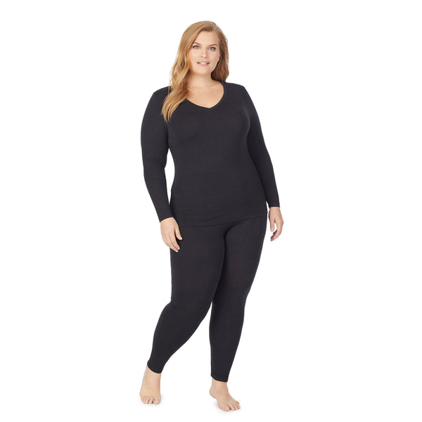 Cuddl Duds Softwear With Stretch Long Sleeve V-Neck PLUS Shirts U0026 Tops