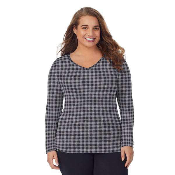 Cuddl Duds Softwear With Stretch Long Sleeve V-Neck PLUS Shirts U0026 Tops