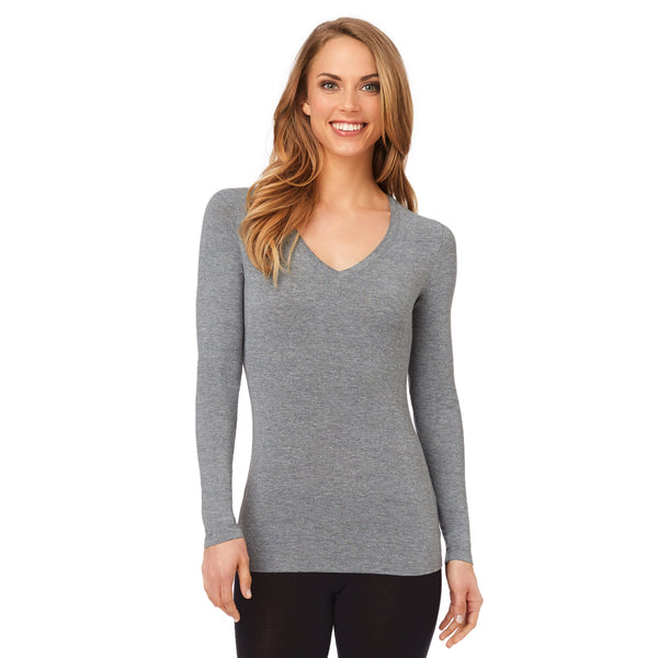 Cuddl Duds Softwear With Stretch Long Sleeve V-Neck Shirts U0026 Tops