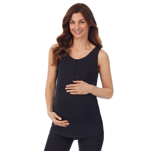 cuddl duds Softwear with Stretch Maternity Snap Front Henley Tank Top Shirts u0026 Tops