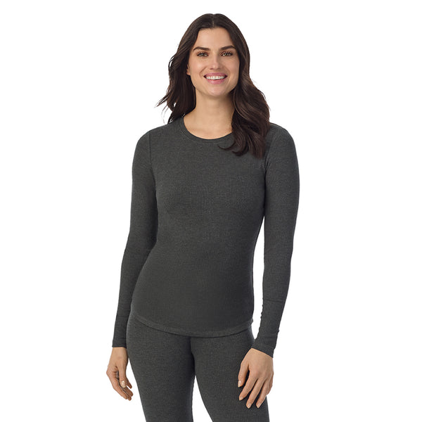 Cuddl Duds Stretch Rib Long Sleeve Crew Shirts U0026 Tops