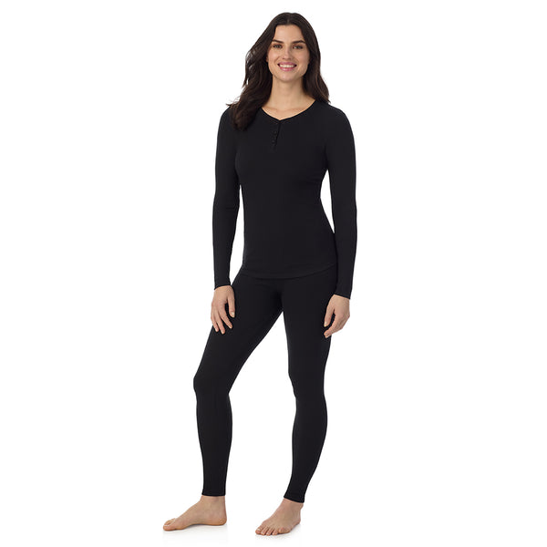 Cuddl Duds Stretch Rib Long Sleeve Henley Shirts U0026 Tops