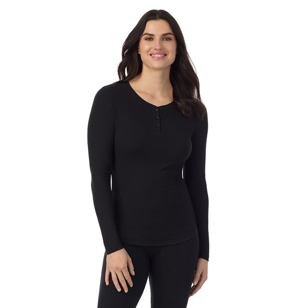 cuddl duds Stretch Rib Long Sleeve Henley Shirts u0026 Tops