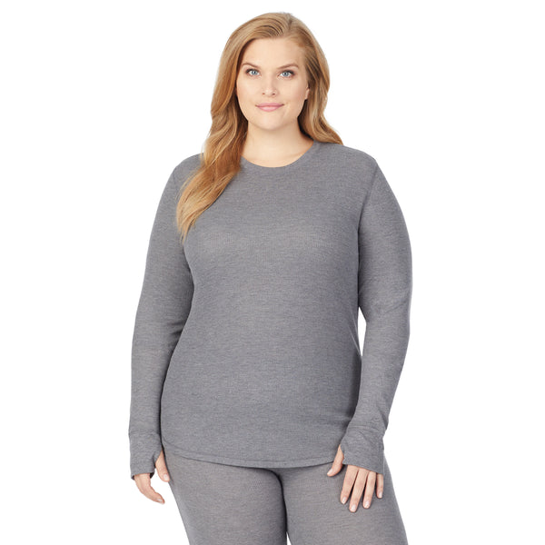 cuddl duds Stretch Thermal Long Sleeve Crew PLUS Shirts u0026 Tops