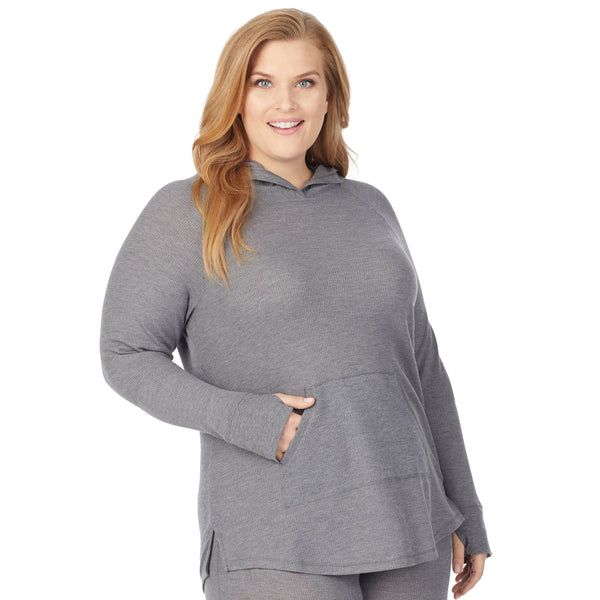 Cuddl Duds Stretch Thermal Long Sleeve Hoodie Tunic PLUS Shirts U0026 Tops
