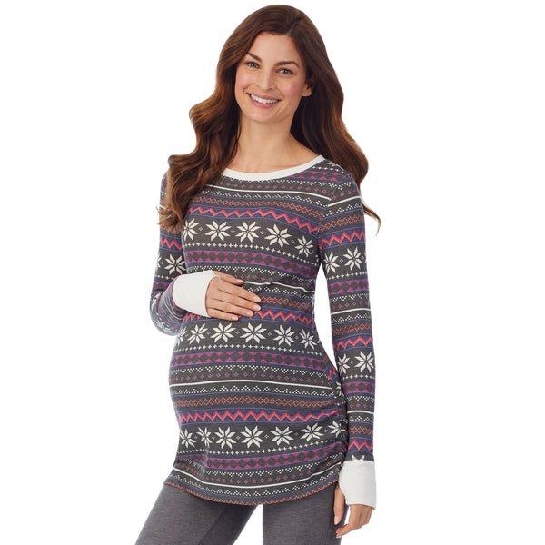 Cuddl Duds Stretch Thermal Maternity Long Sleeve Ballet Neck Top Shirts U0026 Tops