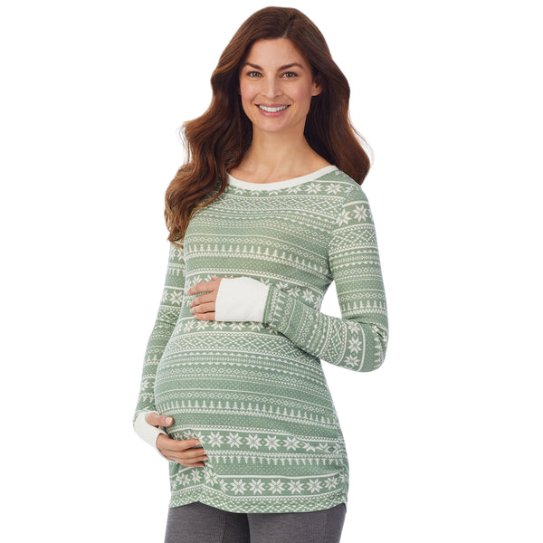 Cuddl Duds Stretch Thermal Maternity Long Sleeve Ballet Neck Top Shirts U0026 Tops