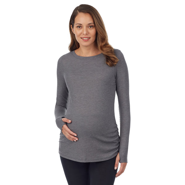 cuddl duds Stretch Thermal Maternity Long Sleeve Ballet Neck Top Shirts u0026 Tops