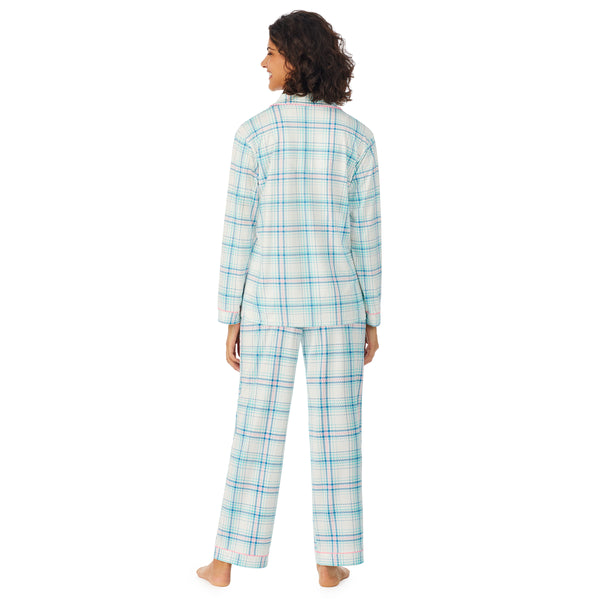Cuddl Duds Sueded Poly Spandex Long Sleeve Notch 2-Pc Pajama Set Pajamas
