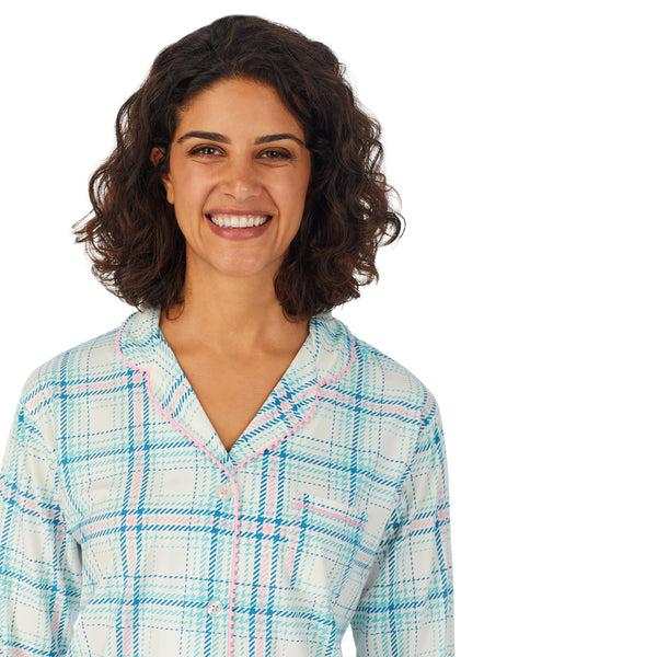 Cuddl Duds Sueded Poly Spandex Long Sleeve Notch 2-Pc Pajama Set Pajamas