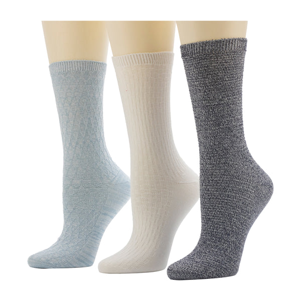 Cuddl Duds Trellis Texture / Mini Tile Crew Sock 3 Pack Socks