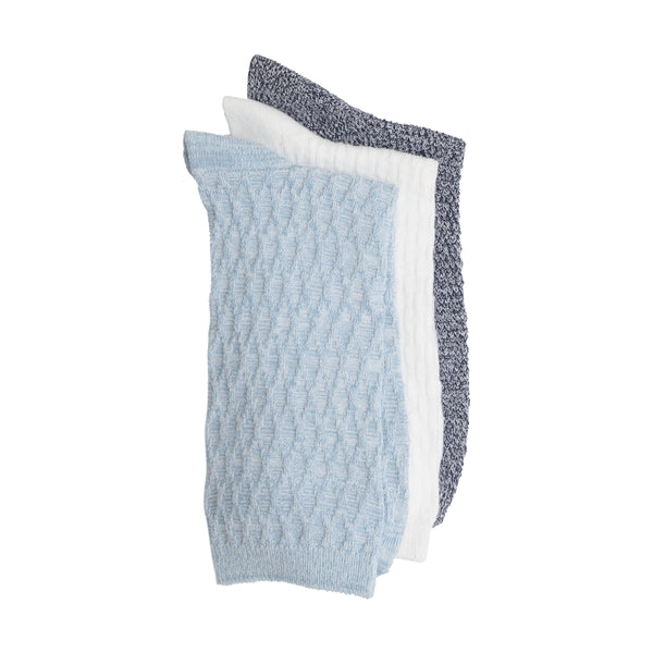 Cuddl Duds Trellis Texture / Mini Tile Crew Sock 3 Pack Socks
