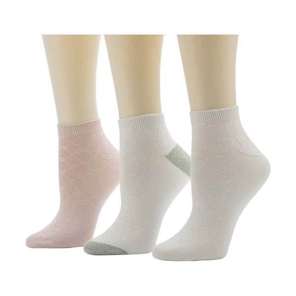 Cuddl Duds Twist Tile Textured Low Cut Sock 3-Pack Socks