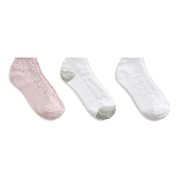 cuddl duds Twist Tile Textured Low Cut Sock 3-Pack Socks