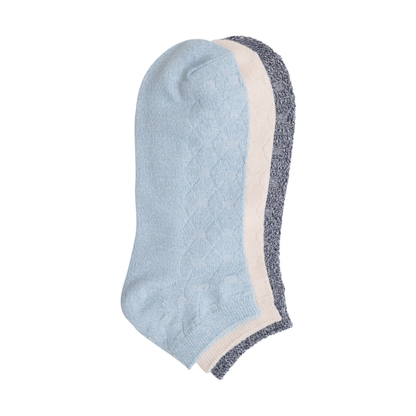 Cuddl Duds Twist Tile Textured Solid Color Low Cut Sock 3-Pack Socks