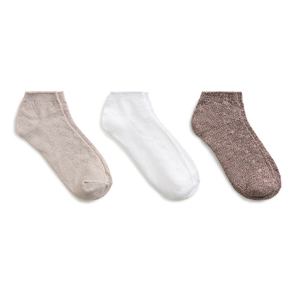 Cuddl Duds Twist Tile Textured Solid Color Low Cut Sock 3-Pack Socks