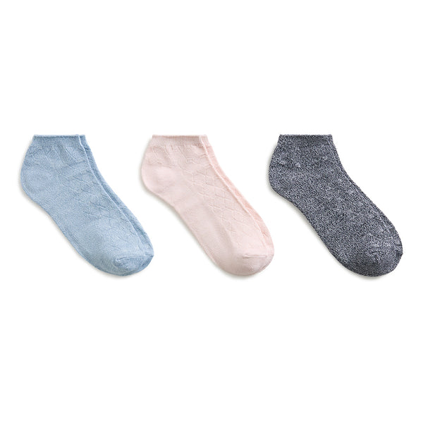 cuddl duds Twist Tile Textured Solid Color Low Cut Sock 3-Pack Socks