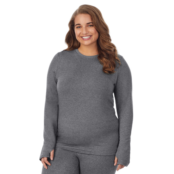 cuddl duds Ultra Cozy Long Sleeve Crew PLUS Shirts u0026 Tops