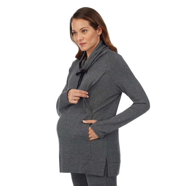 Cuddl Duds Ultra Cozy Maternity Long Sleeve Funnel Neck Tunic Shirts U0026 Tops